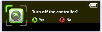 Fancy-pants dialog box for powering off your controller